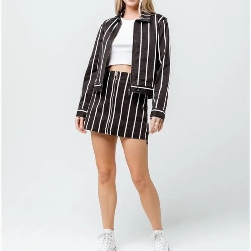 Black and White Striped Skirt